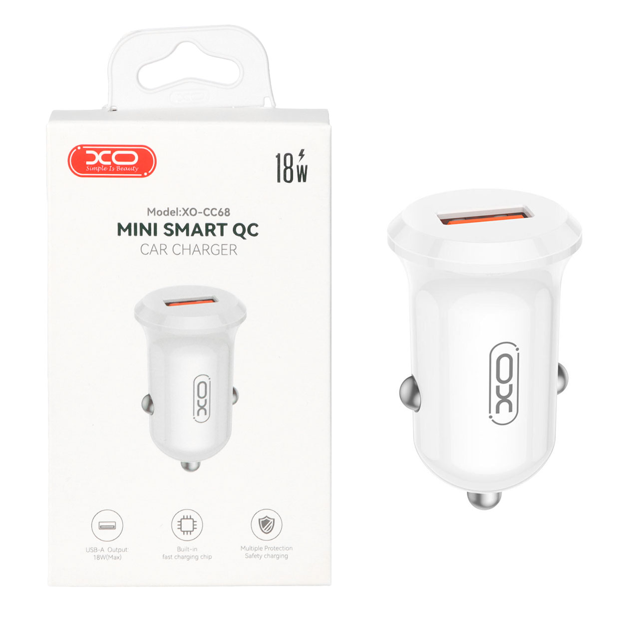 شارژر فندکی فست تک پورت XO مدل XO-CC68 18W - سفید