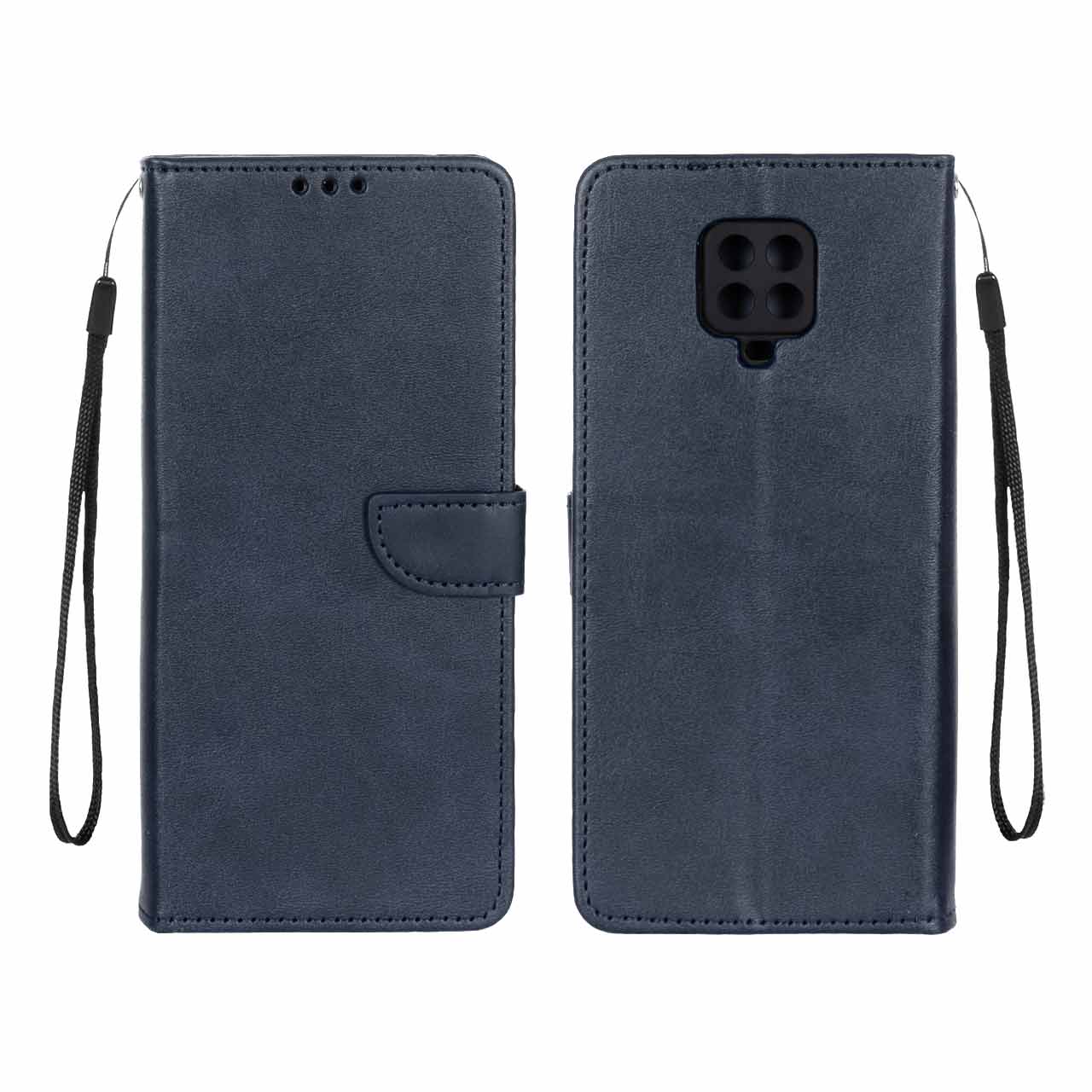 کیف چرمی موبایل مگنتی محافظ لنزدار Xiaomi Redmi Note 9S / Redmi Note 9 Pro / Redmi Note 9 Pro Max - سرمه ای