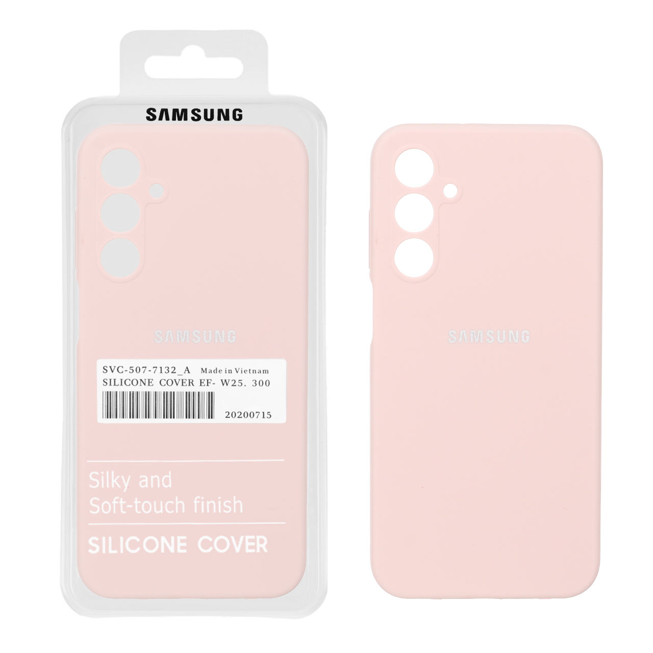 قاب سیلیکونی پاک کنی اورجینال درجه یک Samsung Galaxy A25 5G - کرم نارنجی (پک دار) - NTC