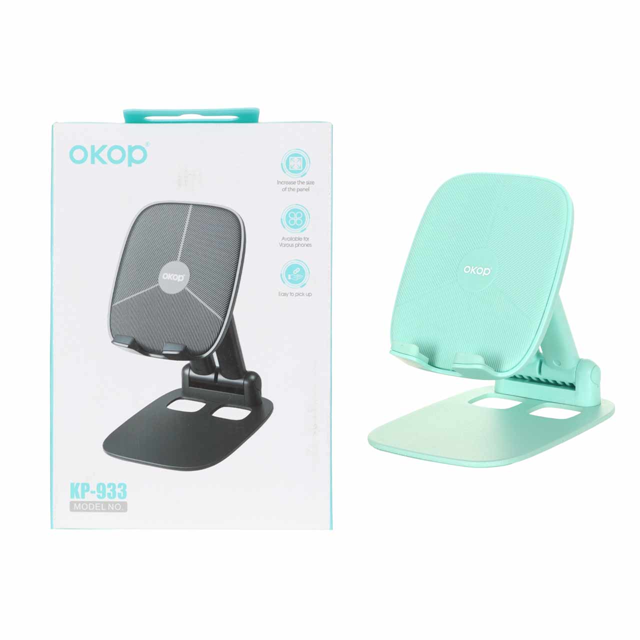 هولدر گوشی موبایل رومیزی Okop مدل KP-933 - سبز