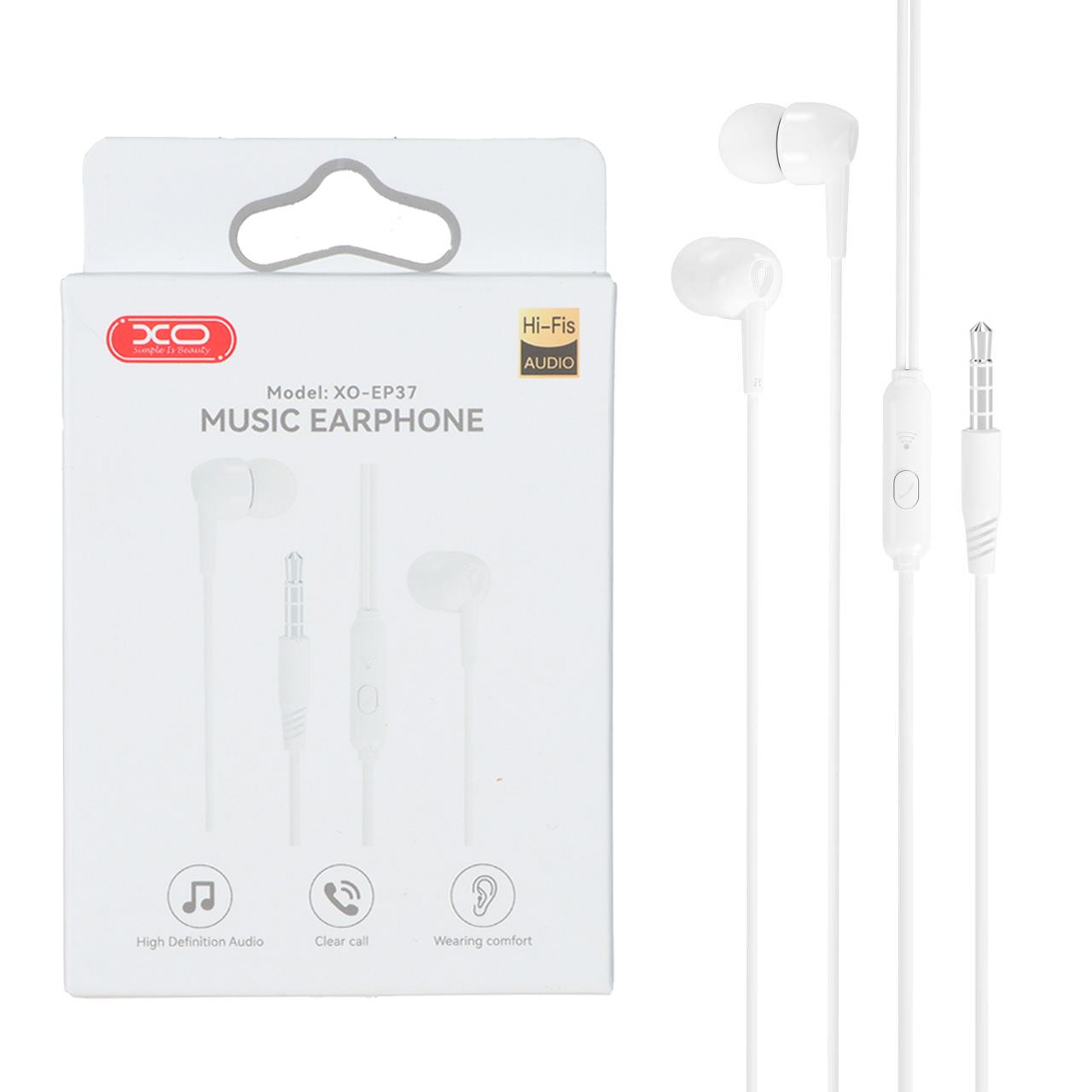 هندزفری باسیم XO مدل XO-EP37 - سفید