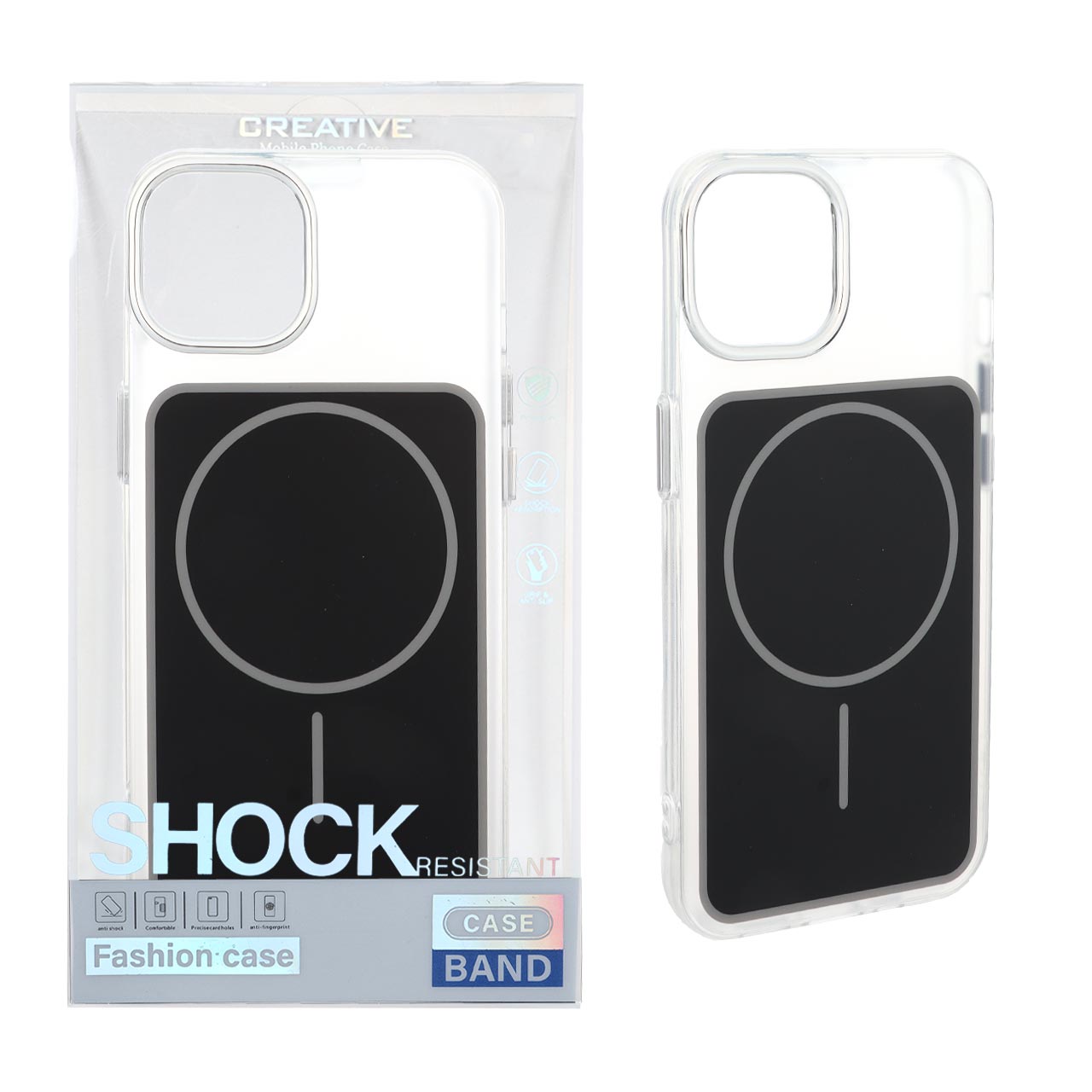 قاب اورجینال Unique Case مات رنگی MagSafe لنز کروم Apple iPhone 13 / iPhone 14 - مشکی (پک دار)