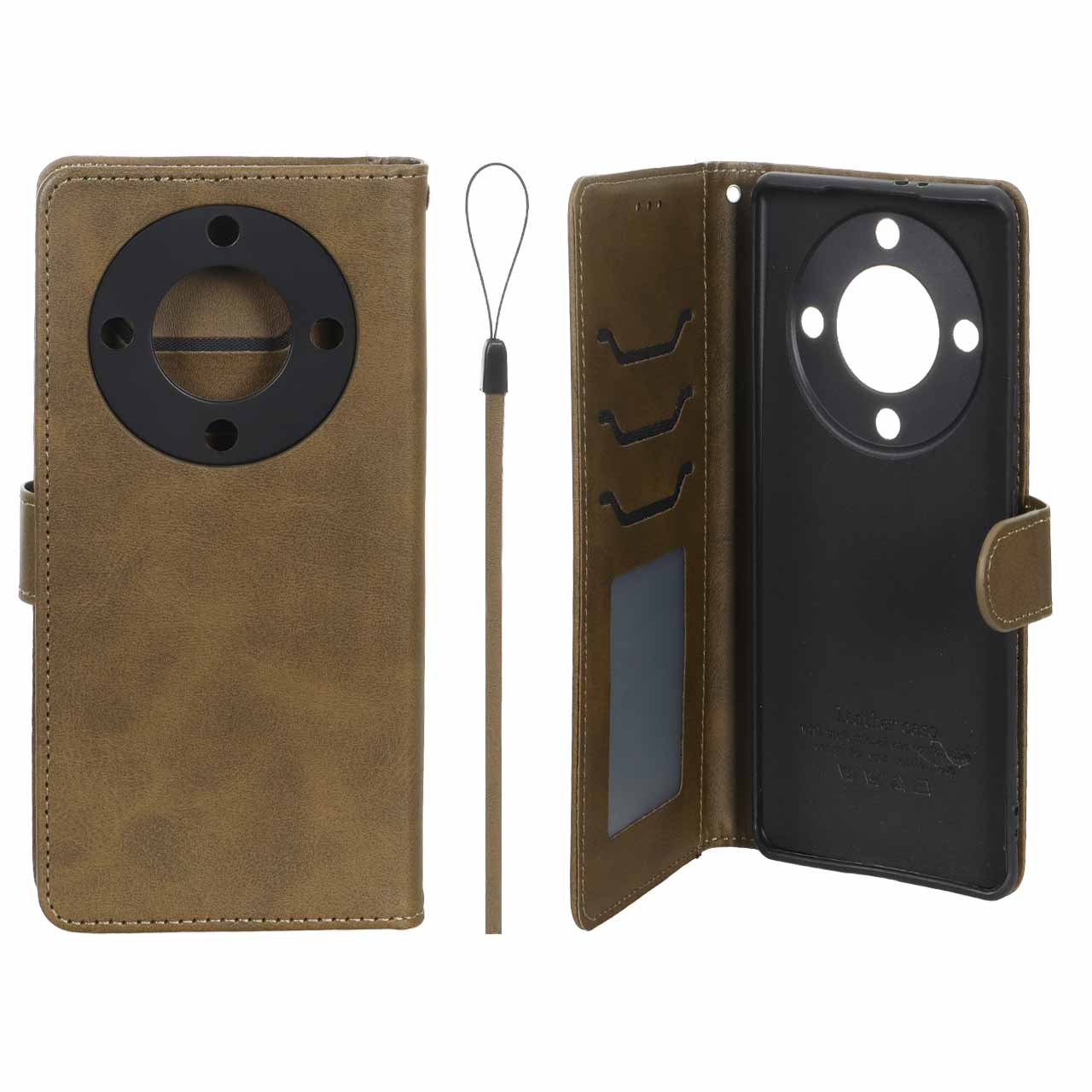 کیف موبایل مگنتی درجه یک داخل خز MNC Plus مدل Honor X9a - سبز زیتونی