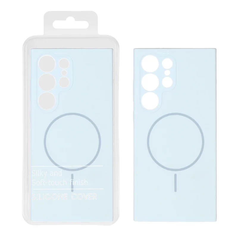 قاب سیلیکونی پاک کنی اورجینال Magsafe مدل Samsung Galaxy S23 Ultra - آبی آسمانی (پک دار)