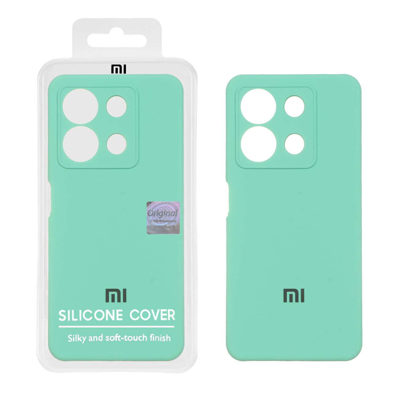 قاب سیلیکونی پاک کنی اورجینال Master Quality مدل Xiaomi Redmi Note 13 4G - سبز مغز پسته ای (پک دار)