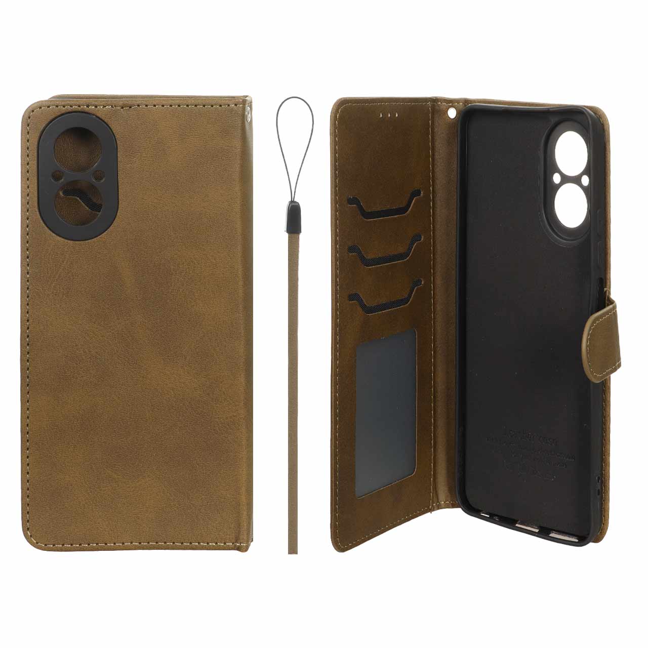 کیف موبایل مگنتی درجه یک داخل خز MNC Plus مدل Realme C67 4G - سبز زیتونی