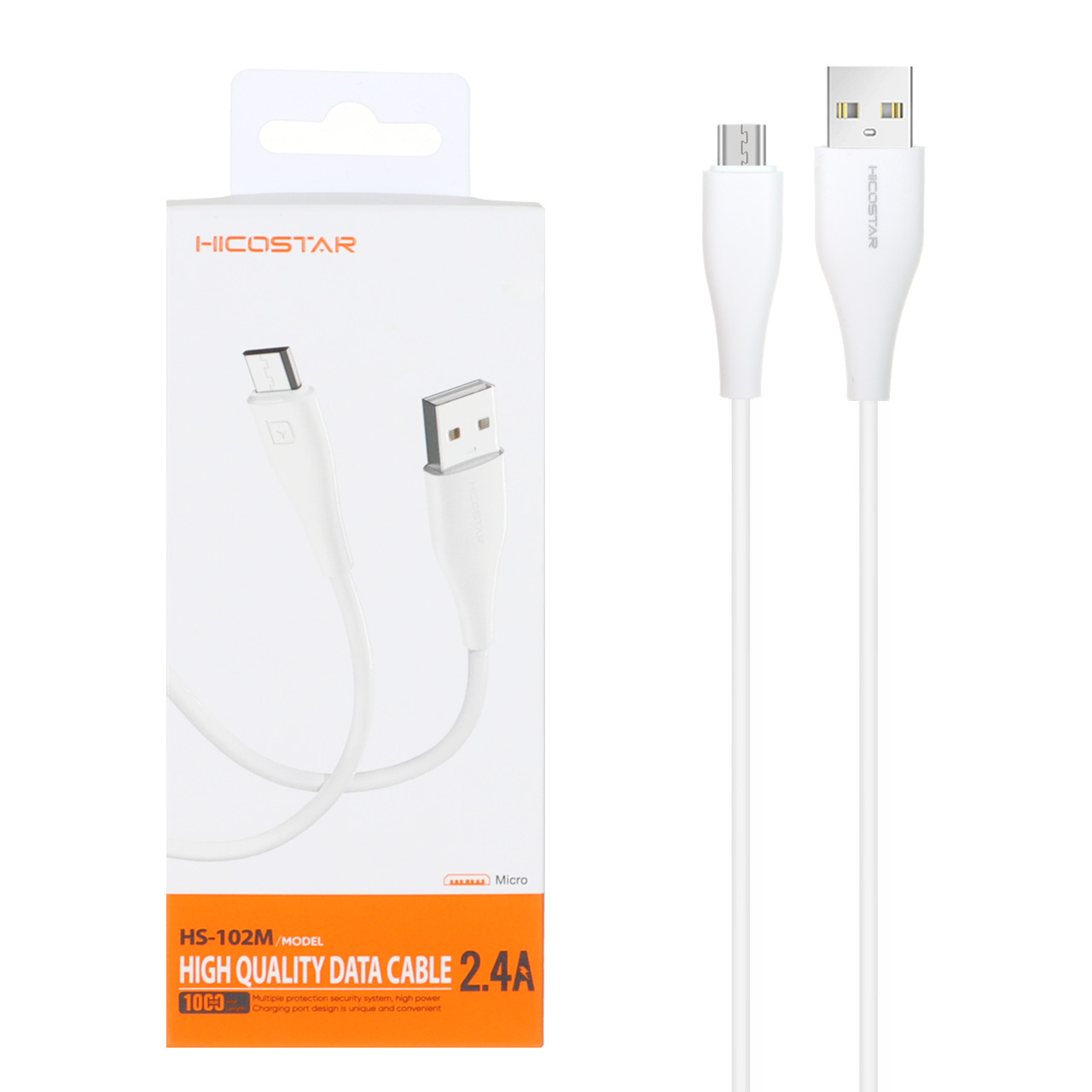 کابل شارژ فست اندروید Hicostar مدل HS-102M - سفید