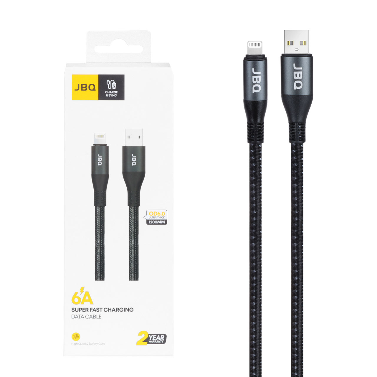 کابل شارژ 1.2 متری فست آیفون JBQ مدل CA-520 - مشکی (گارانتی یکساله رصاصی)