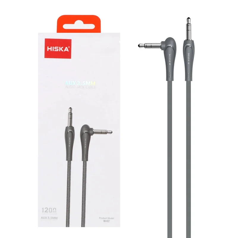 کابل صدا 1.2 متری Hiska AUX مدل W42 - طوسی