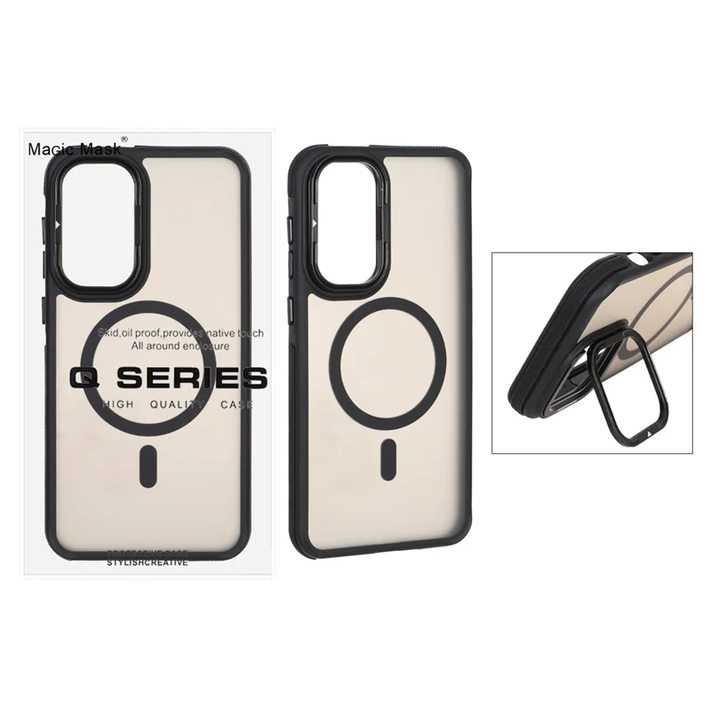 قاب Q Series مات MagSafe استندشو Samsung Galaxy A56 / A36 - مشکی (پک دار)