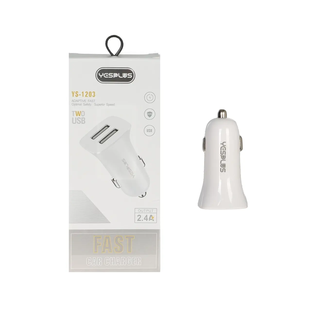 شارژر فندکی فست دو پورت Yes Plus مدل YS-1203 - سفید - YSP