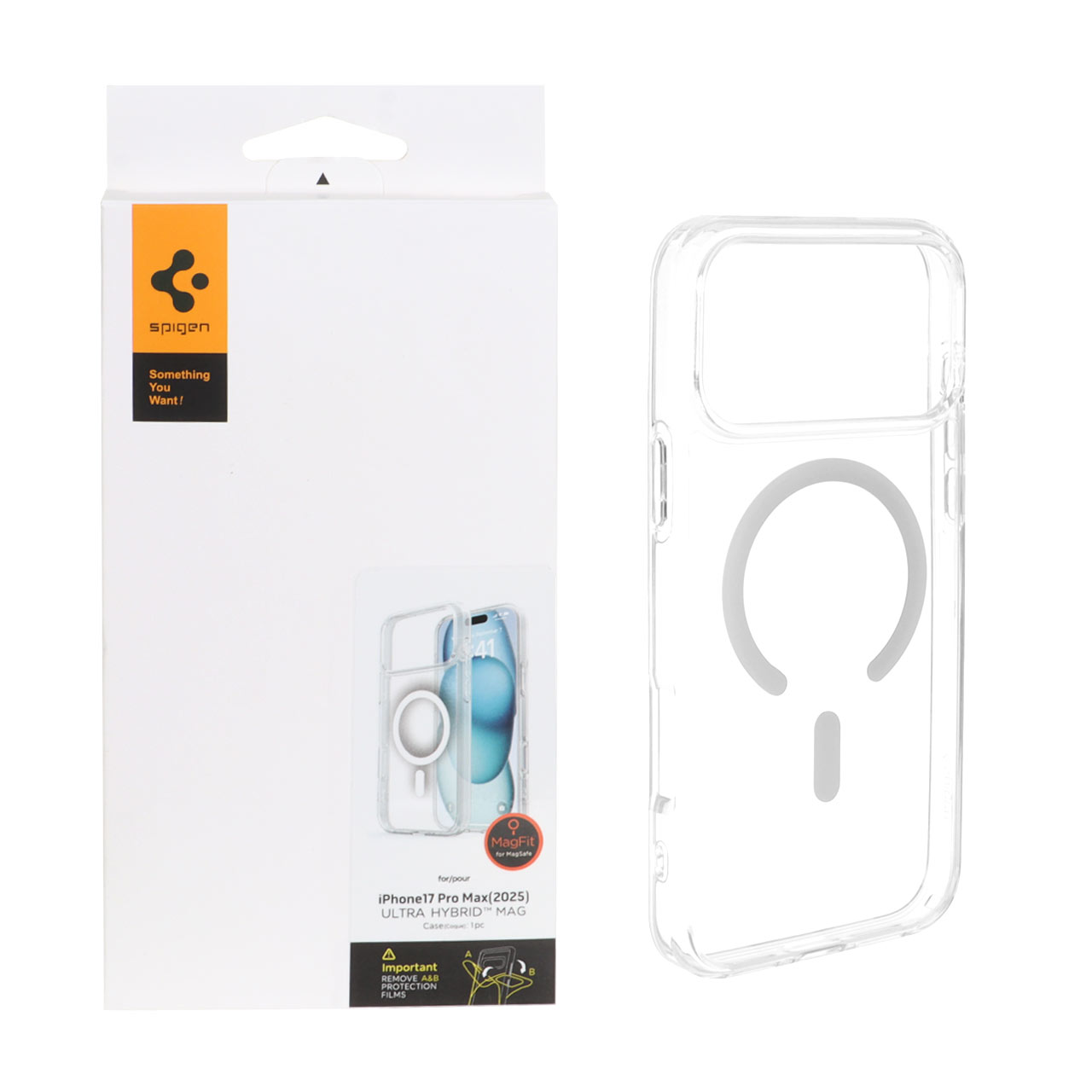 قاب اورجینال Spigen ULTRA HYBRID MagSafe مدل Apple iPhone 17 Pro Max - شفاف (پک دار)