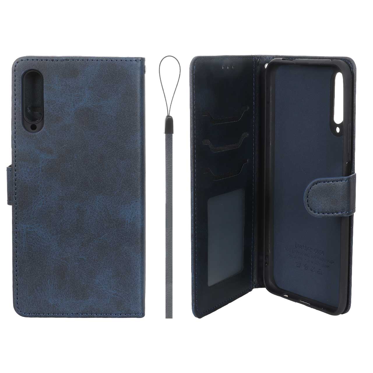 کیف موبایل مگنتی درجه یک داخل خز MNC Plus مدل Huawei Y9s / 9X Pro / Y9s New - سرمه ای