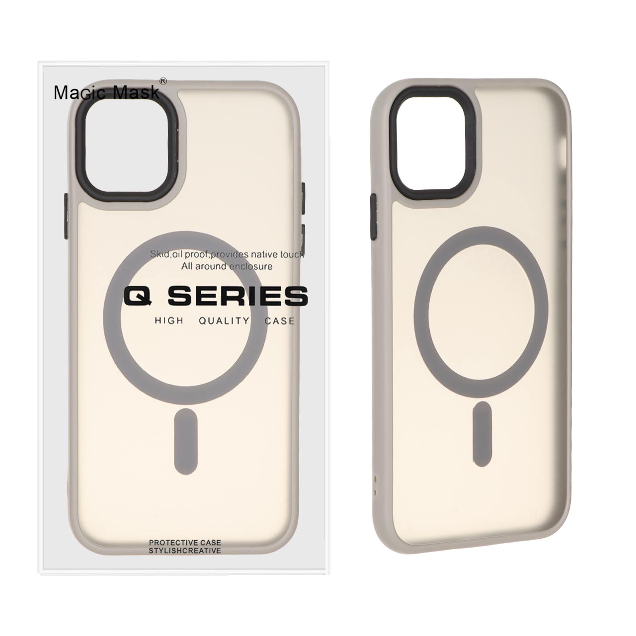 قاب اورجینال Magic Mask مات Magsafe بلک لنز Apple iPhone 11 - خاکستری (پک دار)