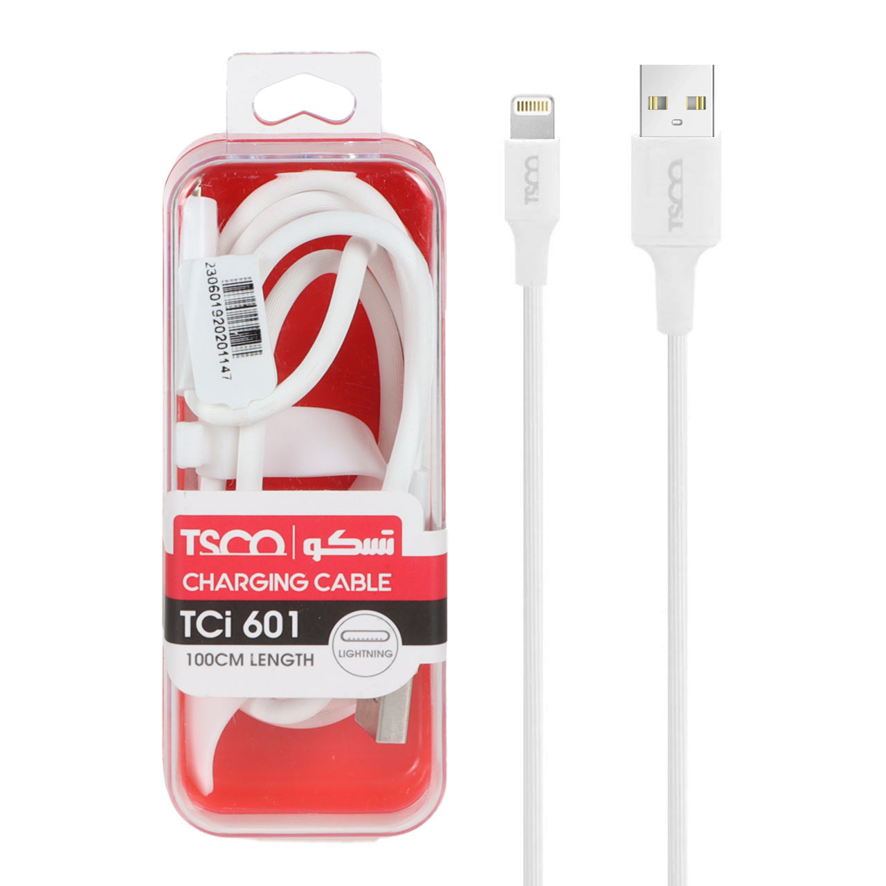 کابل شارژ و دیتا آیفون TSCO مدل Tci 601 - سفید