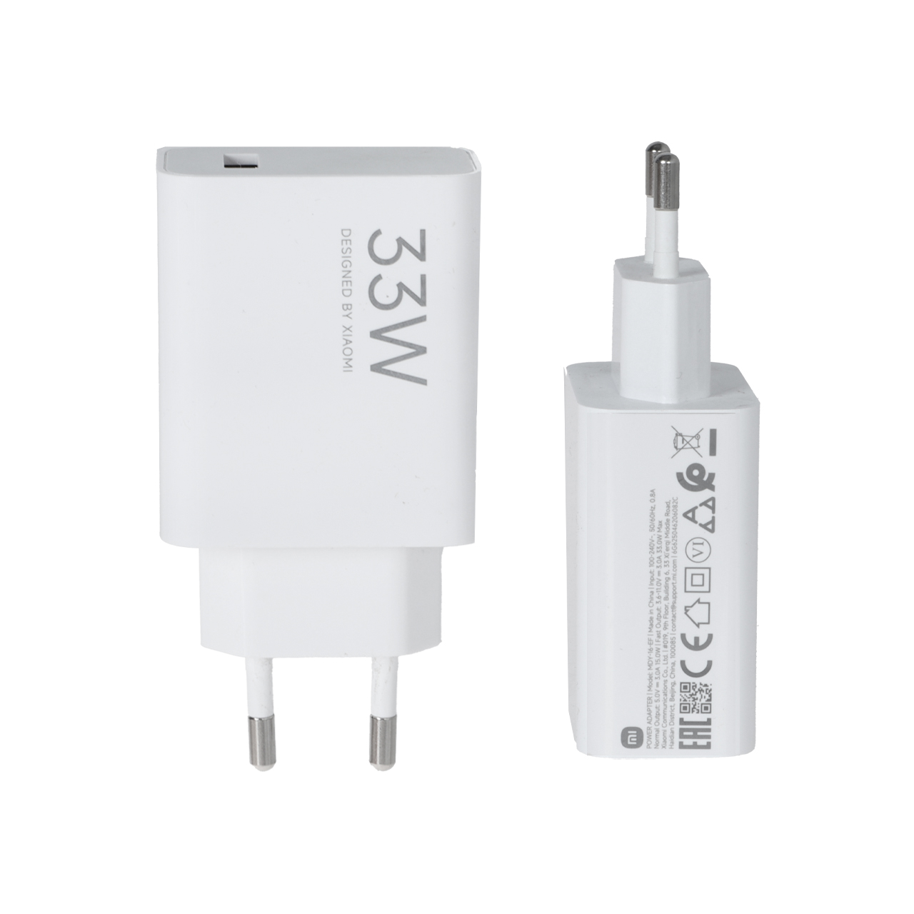 شارژر دیواری دو پین فست تک پورت 33W Xiaomi مدل MDY-16-EF - سفید - LY (گارانتی 6 ماهه شرکتی)