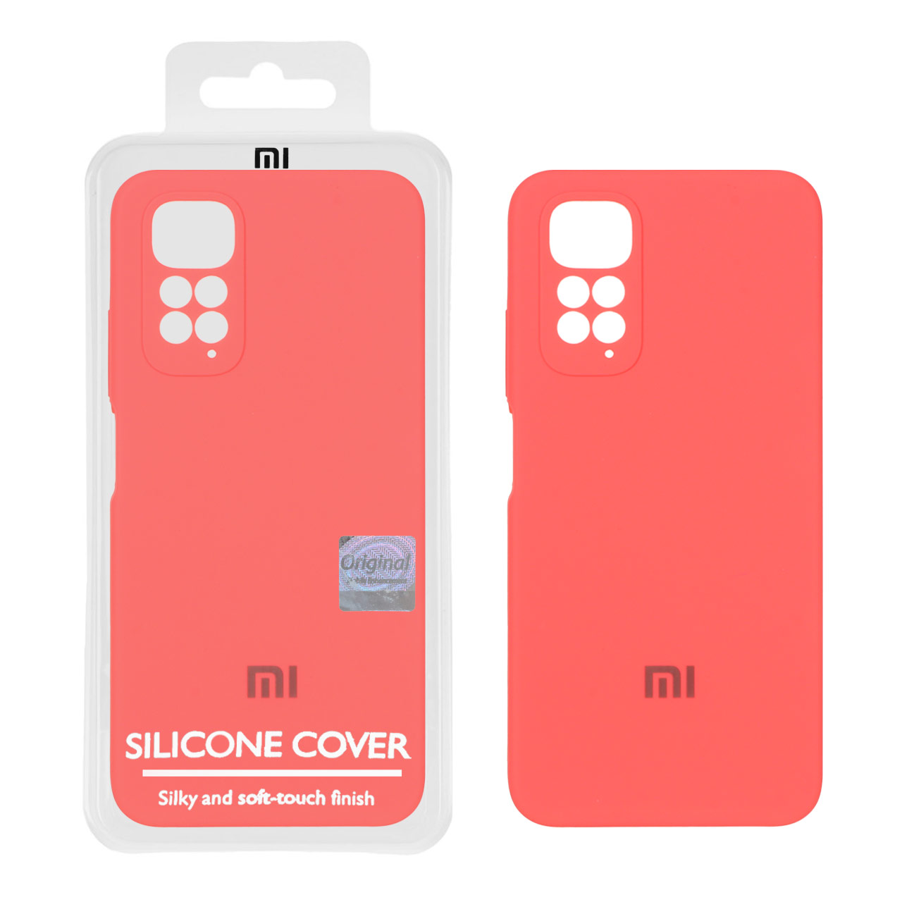 قاب سیلیکونی پاک کنی اورجینال Master Quality مدل Xiaomi Redmi Note 11 4G / Redmi Note 11S - مرجانی (پک دار)