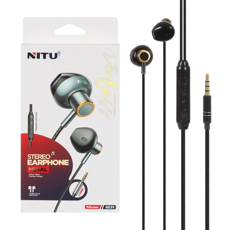 هندزفری با سیم Nitu مدل NE59 - مشکی