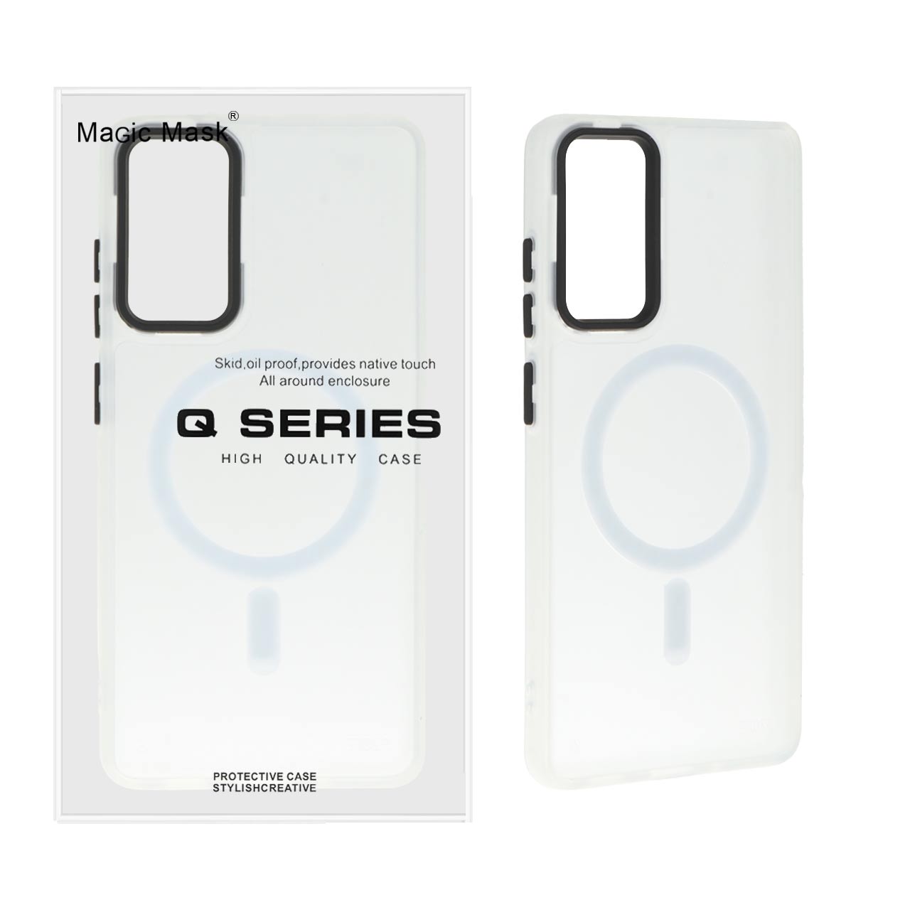 قاب اورجینال Magic Mask مات Magsafe بلک لنز  Samsung Galaxy S20 FE - سفید (پک دار)