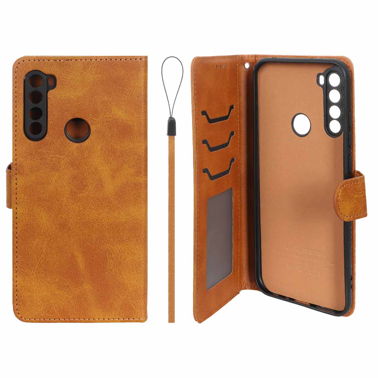 کیف موبایل مگنتی درجه یک داخل خز MNC Plus مدل Xiaomi Redmi Note 8T - عسلی