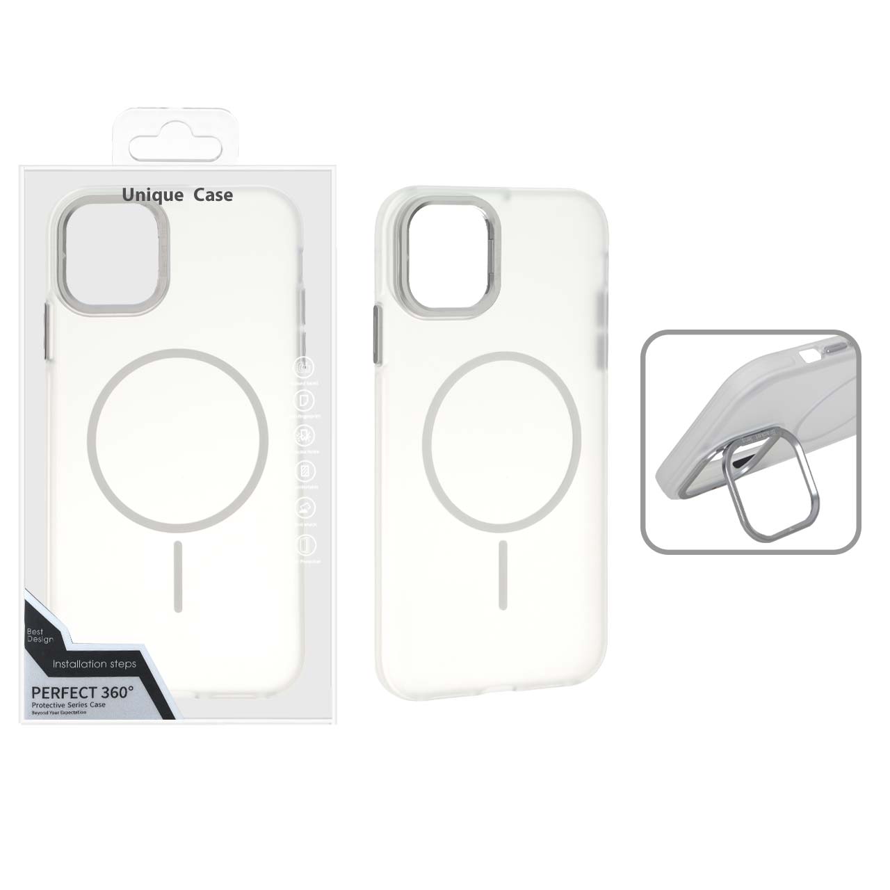 قاب Bracket Lens مات MagSafe لنز استندشو Apple iPhone 11 - سفید (پک دار)