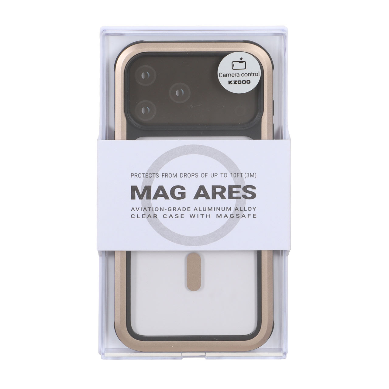 قاب Original KZDoo MAG Ares مدل Apple iPhone 17 Pro Max - طلایی (پک دار) - NTC