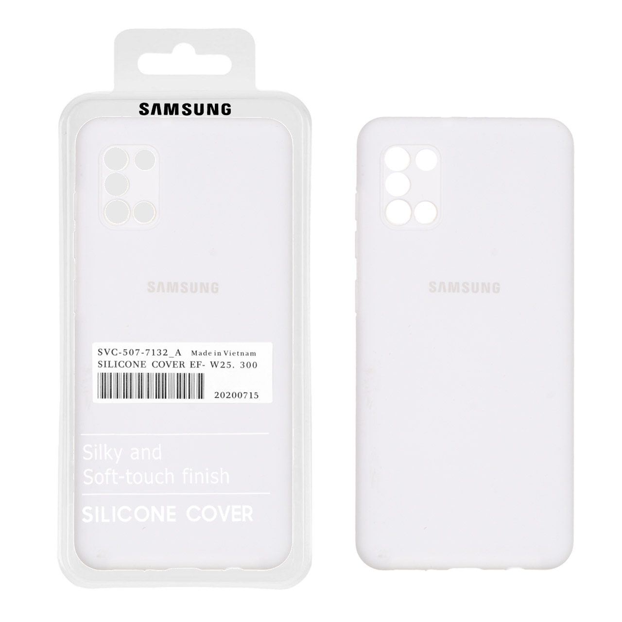 قاب سیلیکونی پاک کنی اورجینال درجه یک Samsung Galaxy A31 - سفید (پک دار)