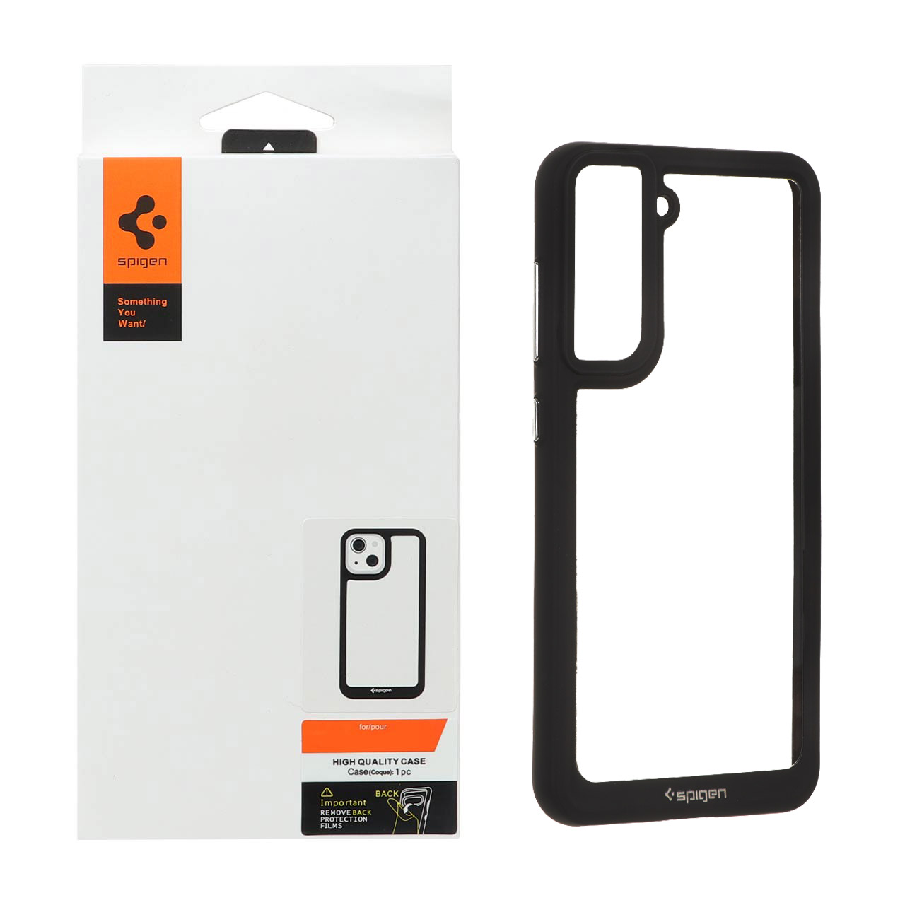 قاب اورجینال Spigen مدل Samsung Galaxy S21 FE - شفاف مشکی