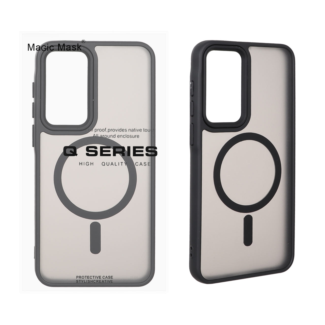 قاب اورجینال Magic Mask مات Magsafe بلک لنز Samsung Galaxy A35 / A55 - مشکی (پک دار)