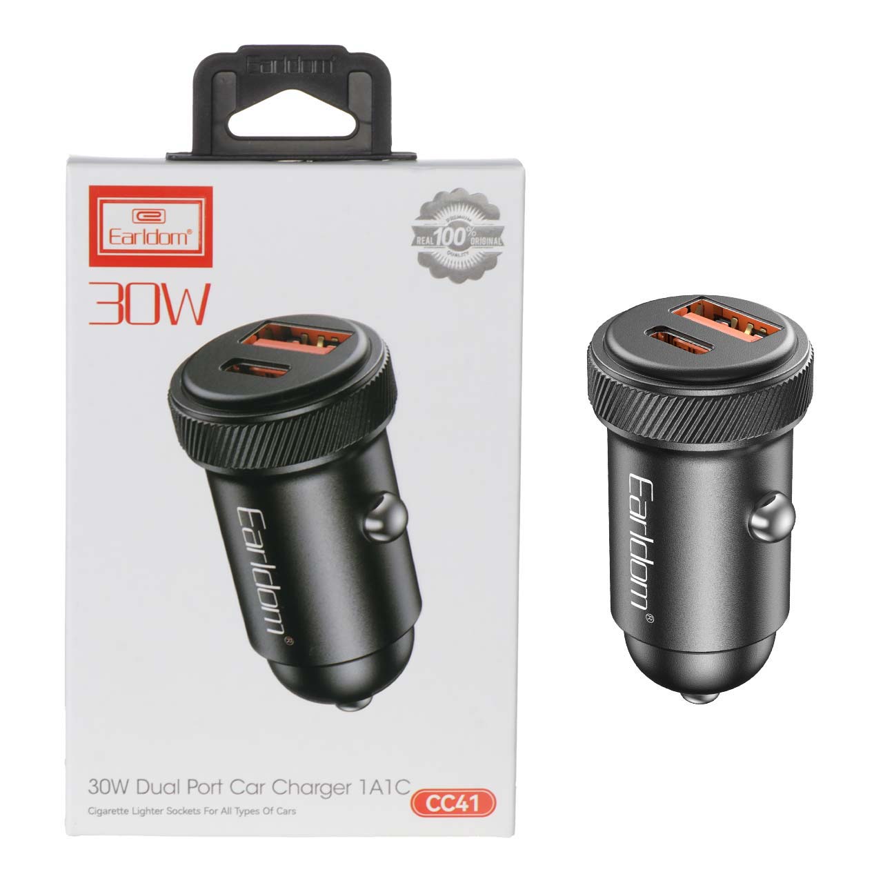 شارژر فندکی PD و فست دو پورت Earldom مدل CC41 30W - مشکی