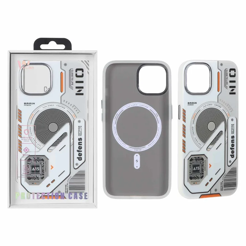 قاب Wecan طرح الکترونیک Defens مدل Apple iPhone 13 / iPhone 14 - سفید (پک دار)