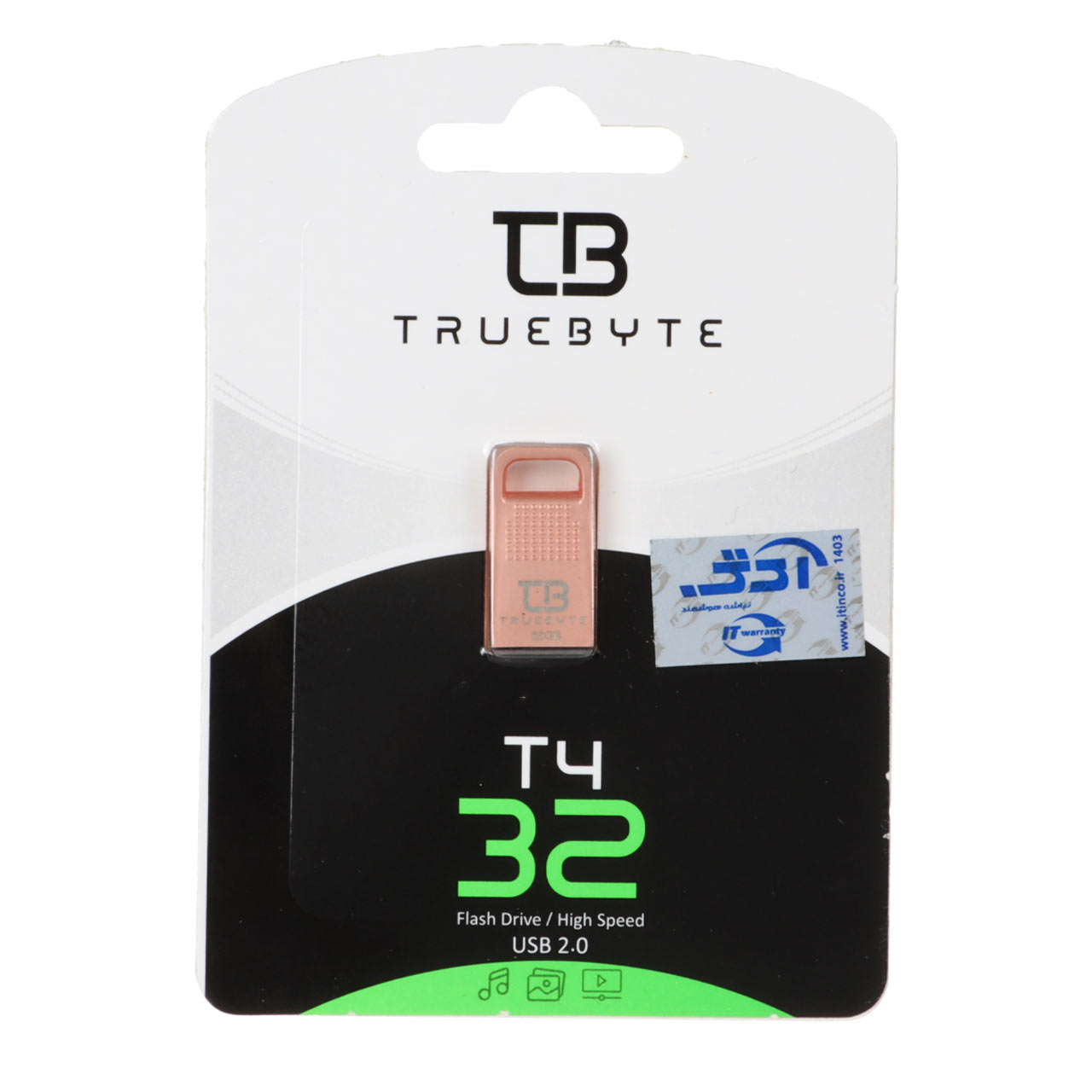 TRUEBYTE T4 USB2.0 Flash Memory - 32GB رزگلد (گارانتی مادام العمر شرکت آی تین)