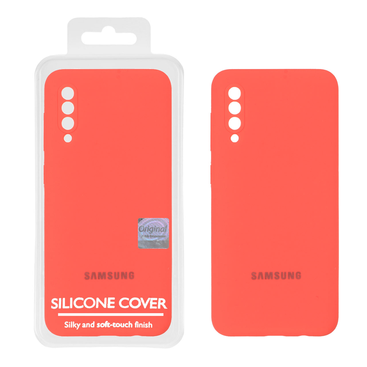 قاب سیلیکونی پاک کنی اورجینال Master Quality مدل Samsung Galaxy A50 / A50s / A30s - مرجانی (پک دار)