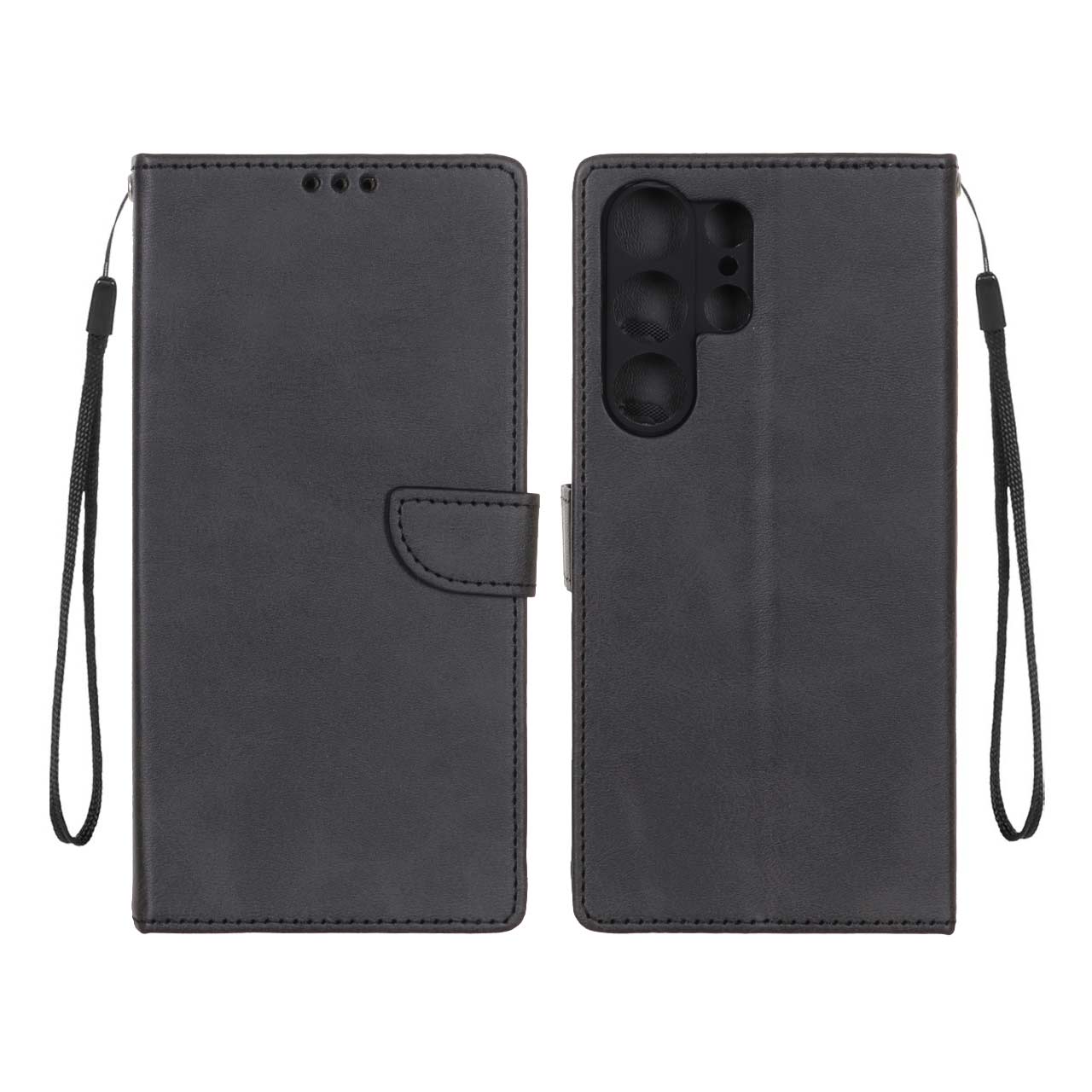 کیف چرمی موبایل مگنتی محافظ لنزدار Samsung Galaxy S23 Ultra - مشکی