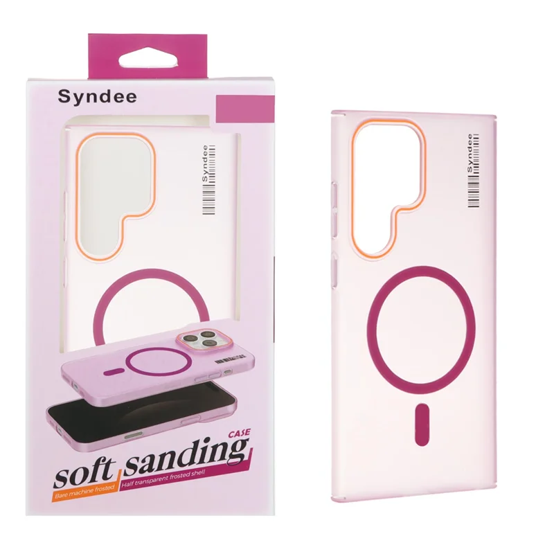 قاب اورجینال Syndee پشت مات MagSafe مدل Samsung Galaxy S24 Ultra - سرخابی (پک دار)