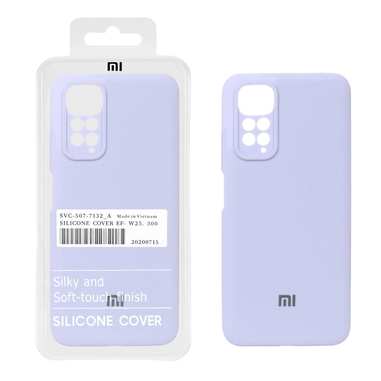 قاب سیلیکونی پاک کنی اورجینال درجه یک Xiaomi Redmi Note 11 4G / Redmi Note 11S - یاسی (پک دار)