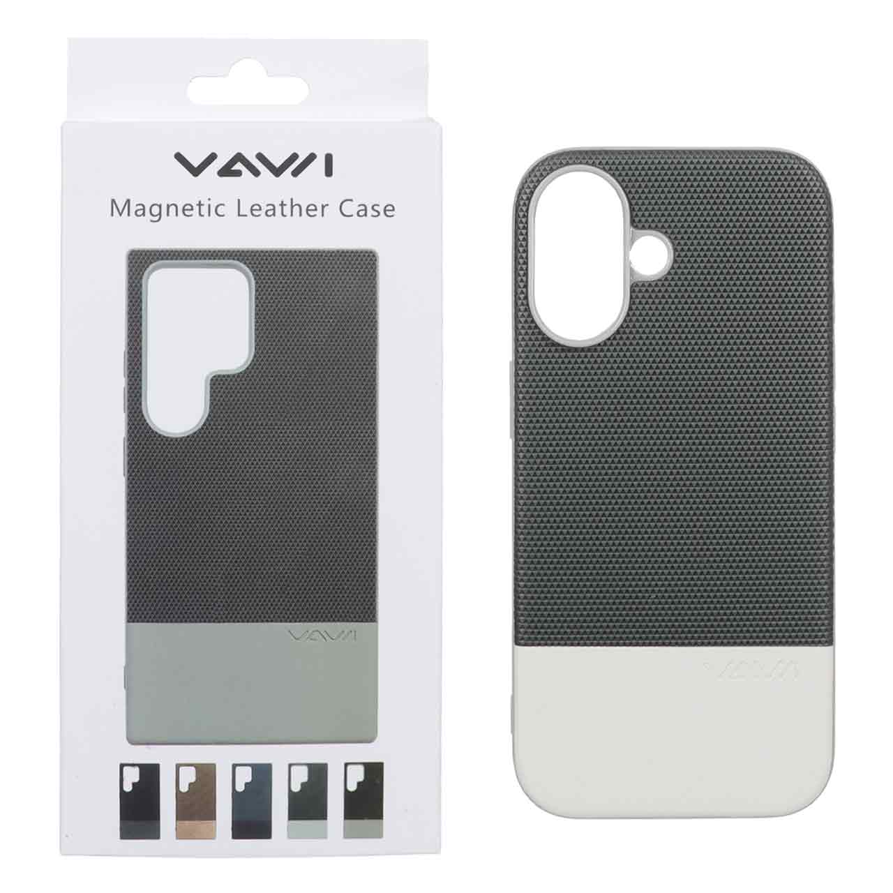 قاب Vawi چرمی دو تکه MagSafe مدل Apple iPhone 16 - کرم (پک دار)