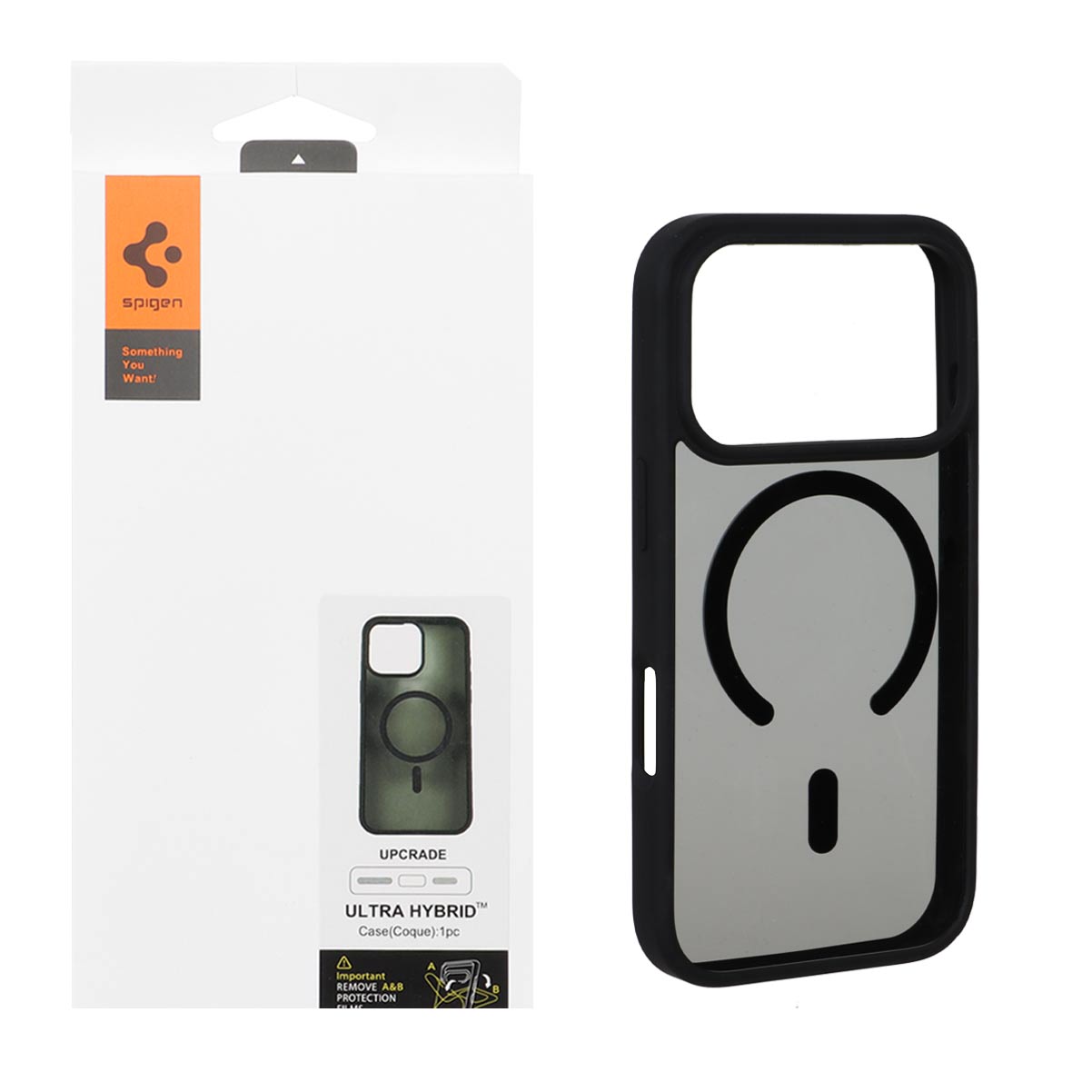 قاب اورجینال Magsafe Spigen با توری اسپیکر فلزی Apple iPhone 17 Pro - مشکی (پک دار)