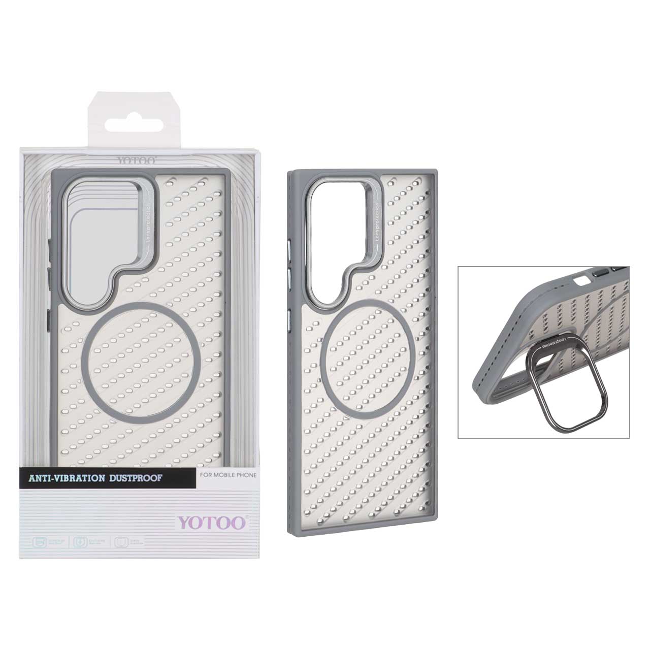 قاب اورجینال Yotoo مات MagSafe استندشو Samsung Galaxy S24 Ultra - خاکستری (پک دار) - NTC