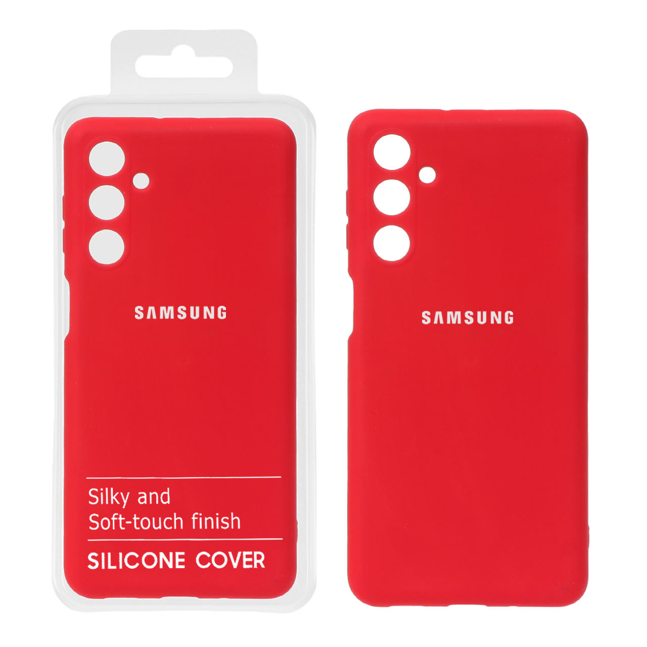 قاب نیو سیلیکون محافظ لنزدار Samsung M54 / F54 - RFF - قرمز (پک دار)