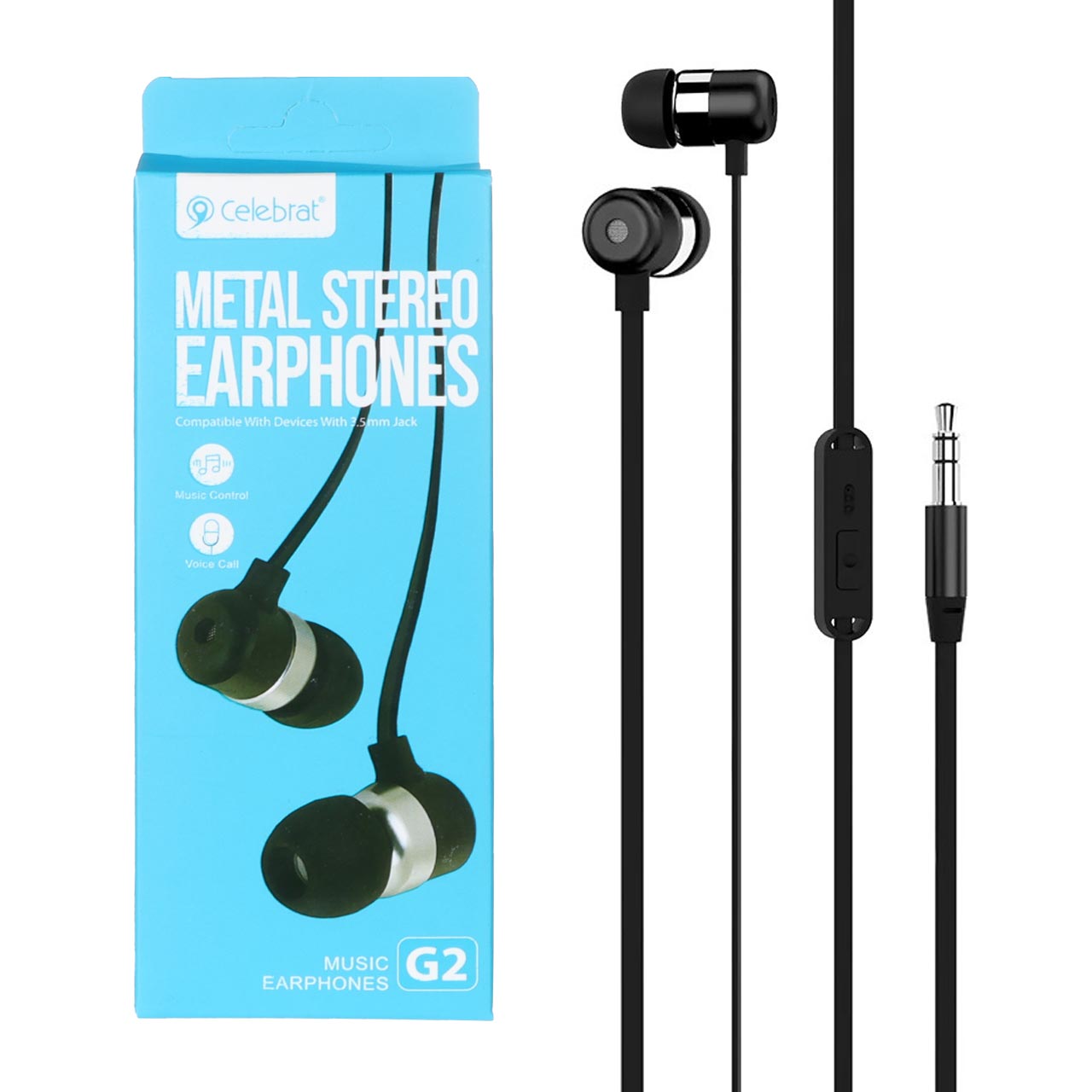 هندزفری با سیم Celebrat مدل G2 - مشکی - RYL