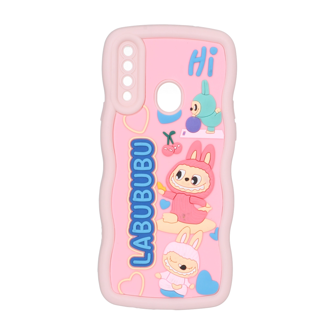 قاب کنگره ای عروسک برجسته محافظ لنزدار Samsung Galaxy A20s - طرح 168