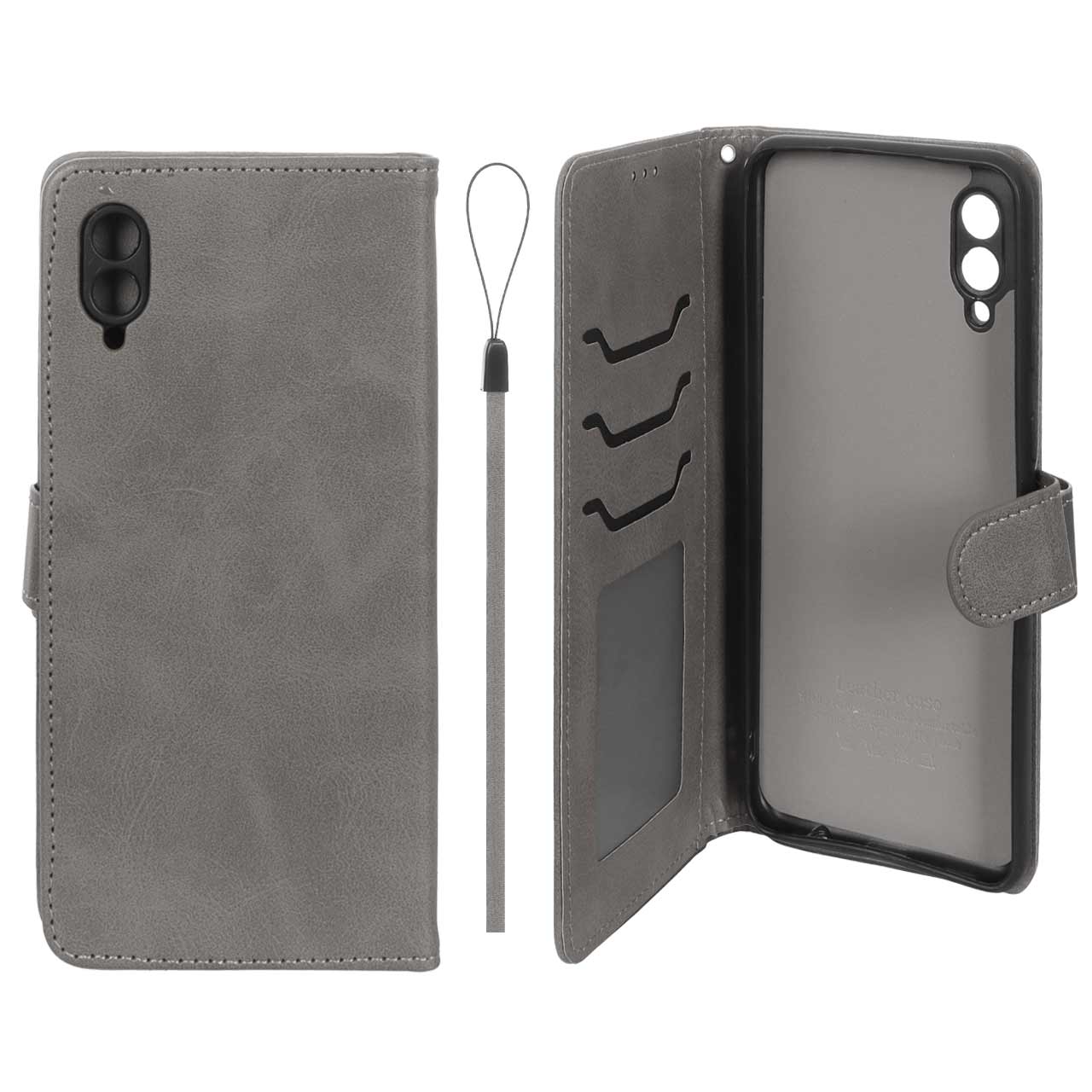 کیف موبایل مگنتی درجه یک داخل خز MNC Plus مدل Samsung Galaxy A02 / M02 - خاکستری