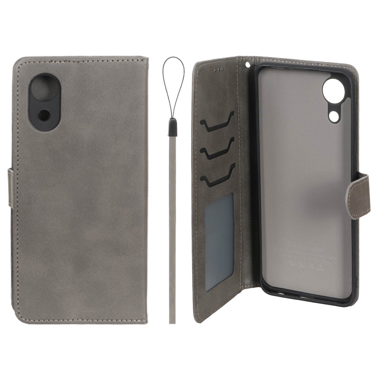 کیف موبایل مگنتی درجه یک داخل خز MNC Plus مدل Samsung Galaxy A03 Core - خاکستری