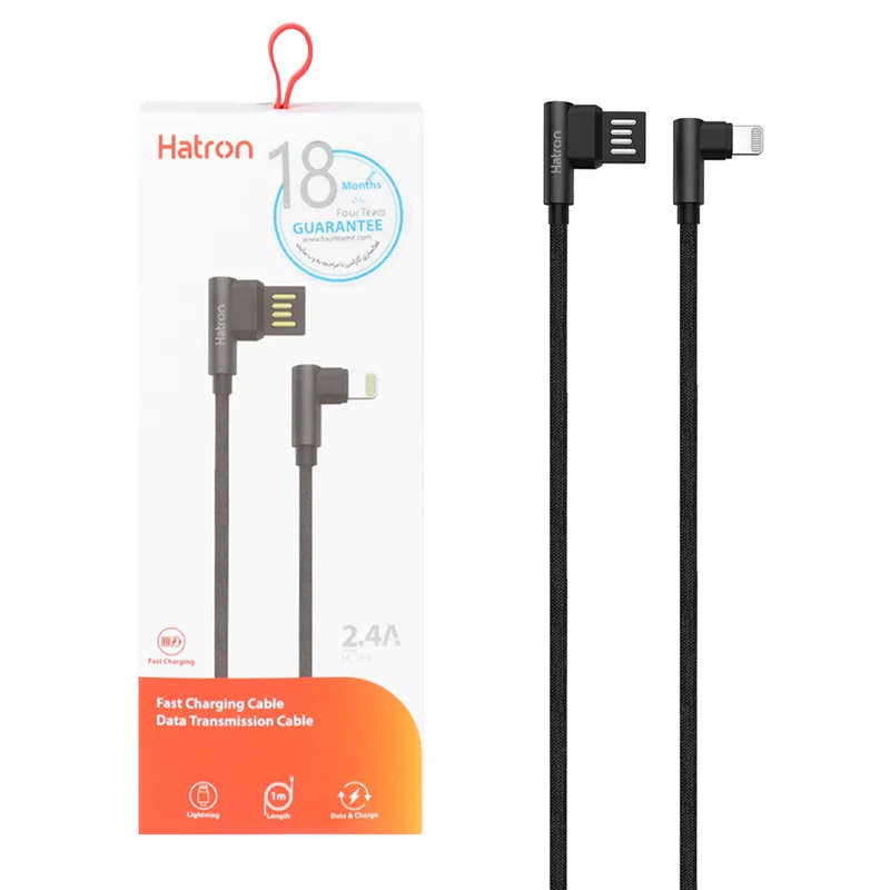کابل شارژ فست آیفون Hatron مدل HC180i - مشکی
