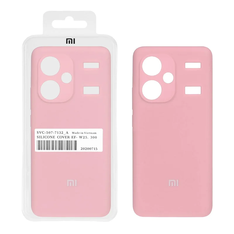 قاب سیلیکونی پاک کنی اورجینال درجه یک Xiaomi Redmi Note 13 Pro Plus - صورتی (پک اصلی)