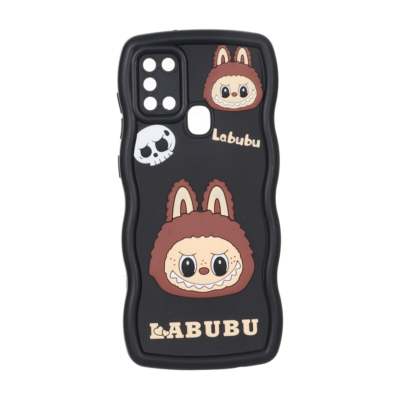 قاب کنگره ای عروسک برجسته محافظ لنزدار Samsung Galaxy A21s - طرح 144