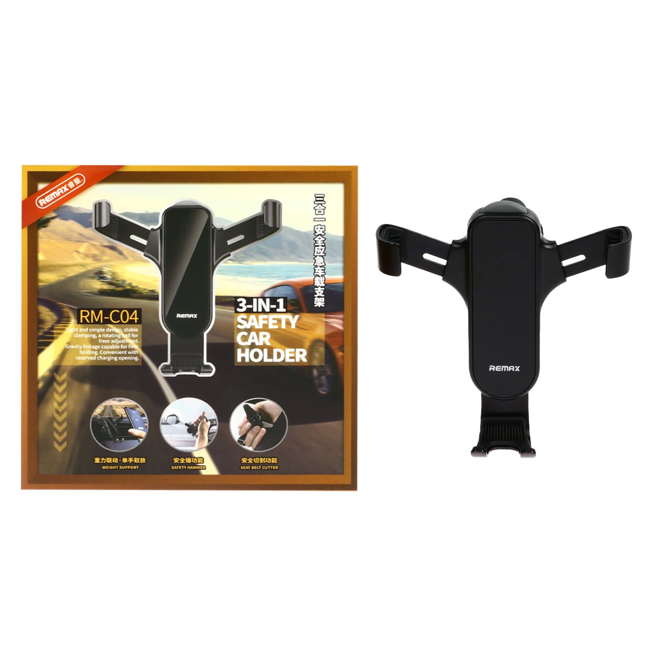 هولدر گوشی موبایل دریچه کولری Remax مدل RM-C04 - مشکی