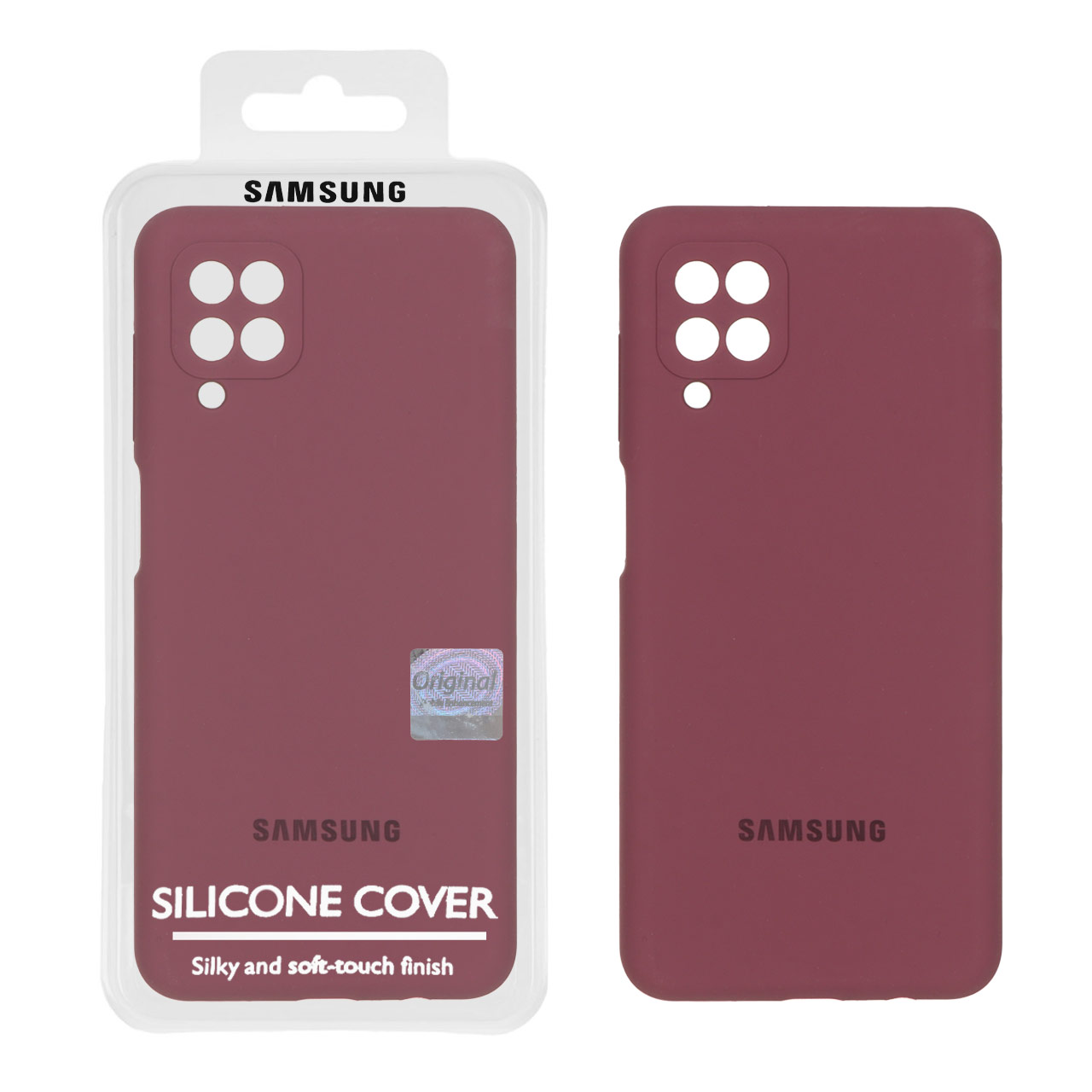 قاب سیلیکونی پاک کنی اورجینال Master Quality مدل Samsung Galaxy A12 / M12 / F12 - زرشکی (پک دار)