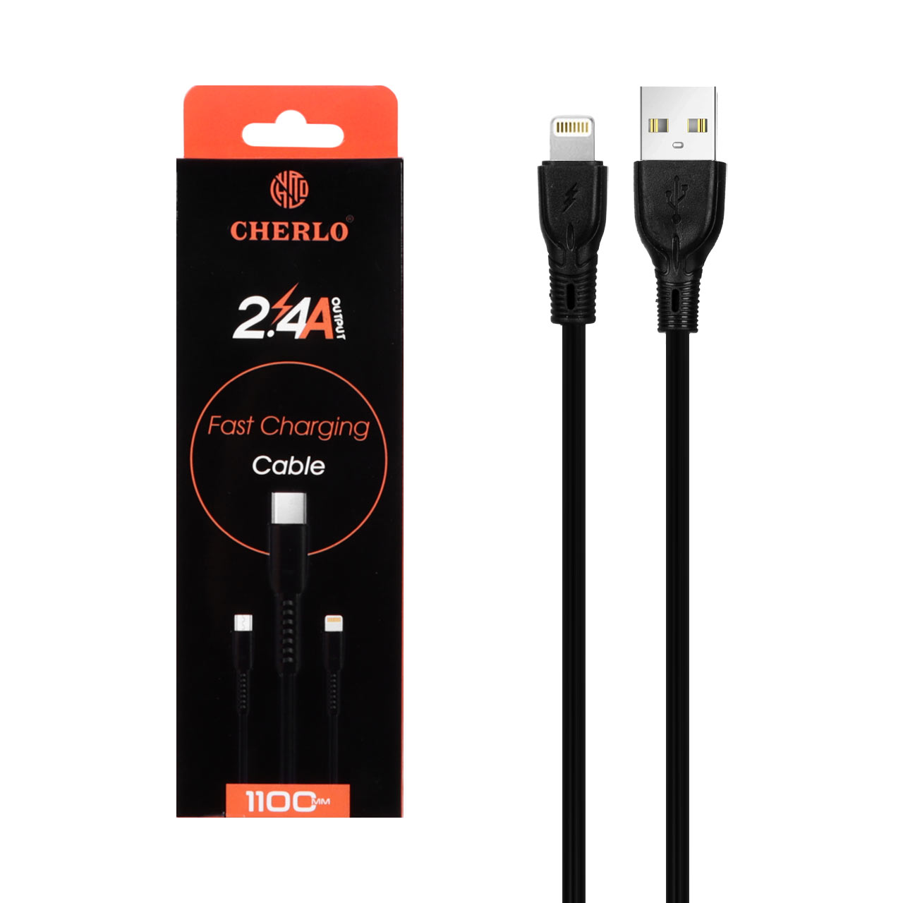 کابل شارژ فست آیفون CHERLO مدل CH-IP09 - مشکی - SMO